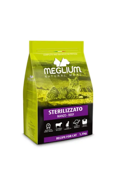 MEGLIUM CAT ADULT STERILIZED BEEF 1.5KG	
