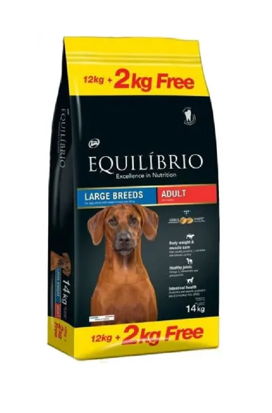 Equilibrio Dog Adult Large Breeds 12Kg +2Kg FREE