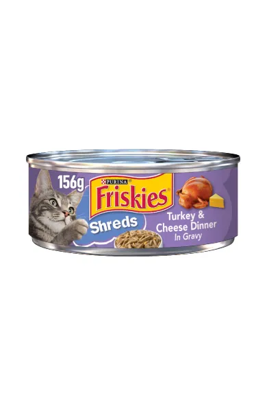 Purina Friskies SHREDS Turkey & Cheese Dinner in Gravy 156g