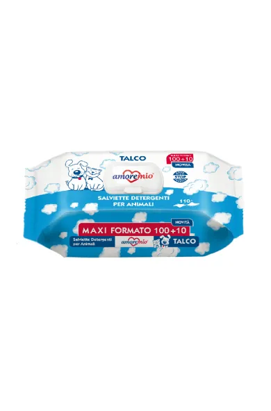 Amoremio Talc Pet Wipes –Maxi Pack (100+10 Wipes)