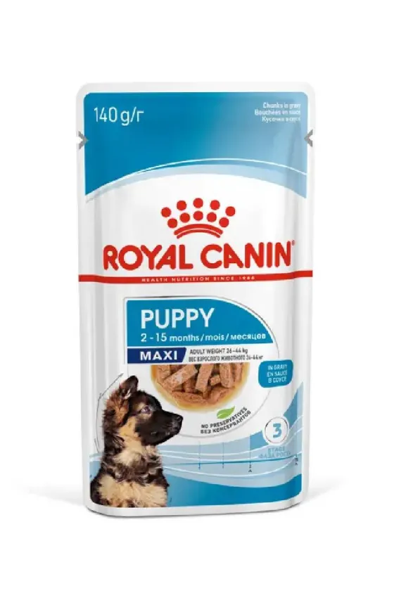 Royal Canin Wet Maxi Puppy Chunks in Gravy 10 x 140 gr