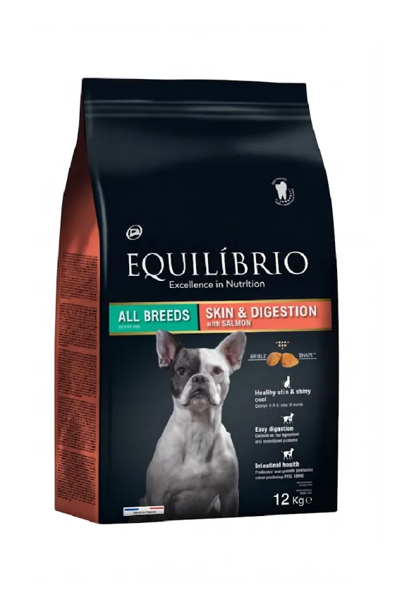 Equilibrio Dog Skin & Digestion All Breeds Salmon 12KG