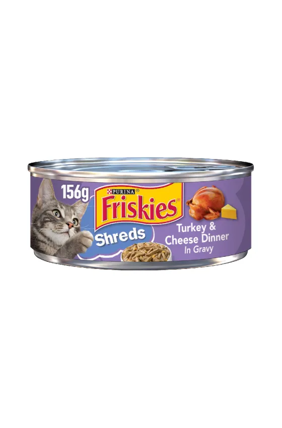 Purina Friskies SHREDS Turkey & Cheese Dinner in Gravy 156g