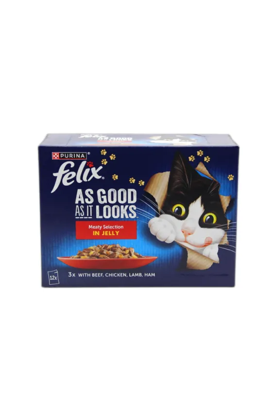 PURINA FELIX Mixed Variety Beef Wet Food 85GR x12